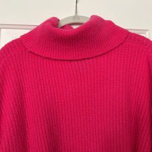 Oversized thick knit sweater | pink | size S